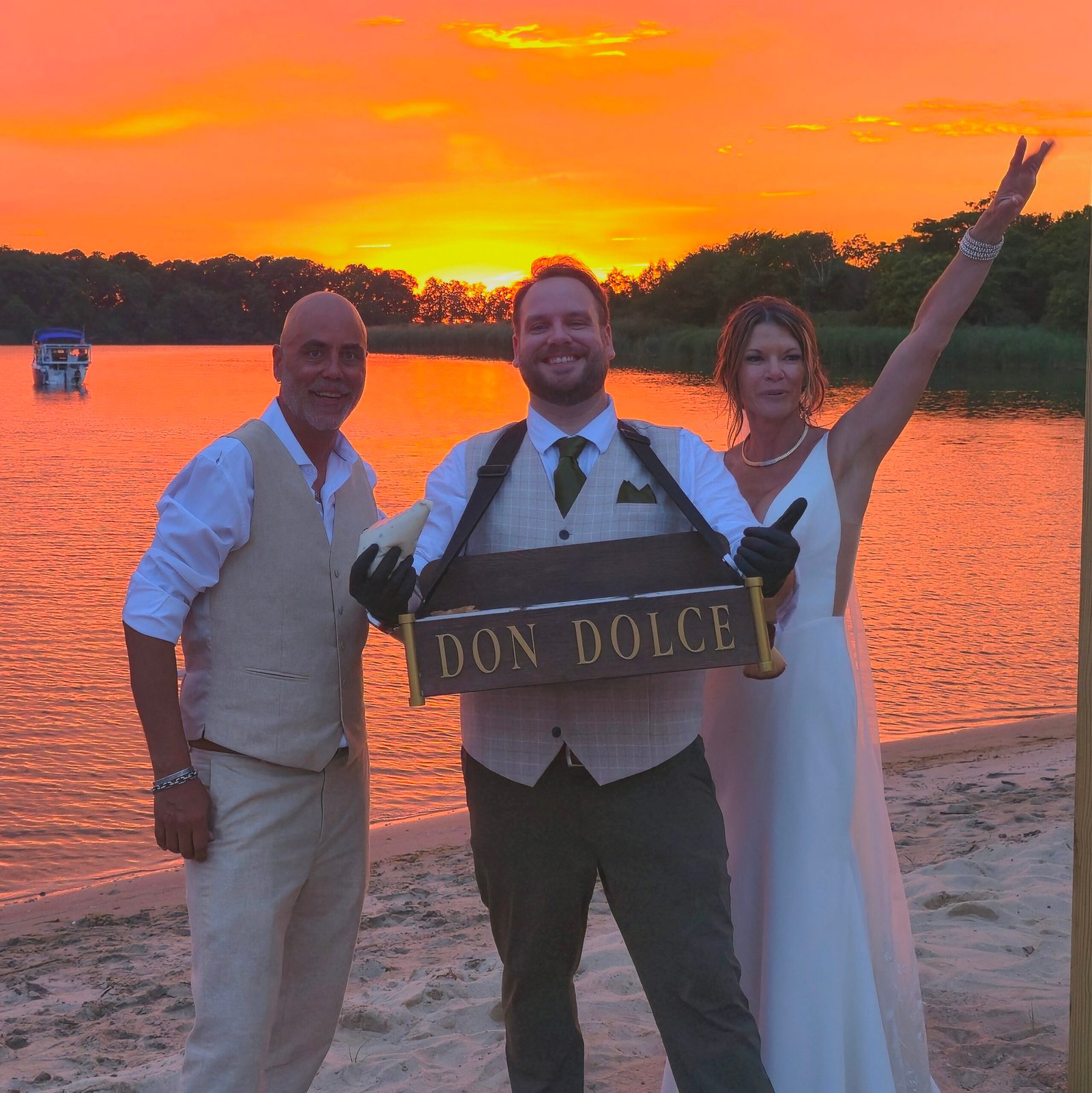Don Dolce cannoli catering at a Fairlee Creek marina wedding at Safe Harbor Great Oak Landing in Chestertown, Maryland